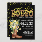 ザラストロデオ女性のカーボーイブーツレモンブライダルシャワー 招待状 (正面/裏面)