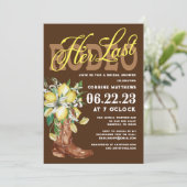 ザラストロデオ女性のカーボーイブーツレモンブライダルシャワー 招待状 (スタンド正面)