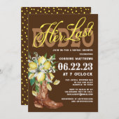 ザラストロデオ女性のカーボーイブーツレモンブライダルシャワー 招待状 (正面/裏面)