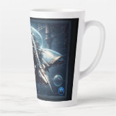 ザラスピアンダイナモールドローンAIアートby Xzendor7 カフェラテマグ (右)