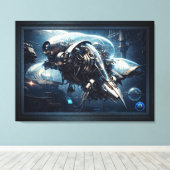 ザラスピアンダイナモールドローンAIアートby Xzendor7 キャンバスプリント (インサイチュ (ウッドフロア))