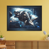 ザラスピアンダイナモールドローンAIアートby Xzendor7 キャンバスプリント (インサイチュ (リビング))