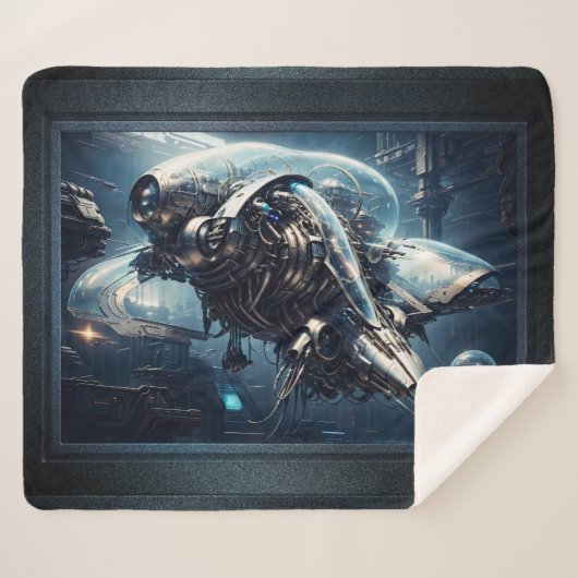 ザラスピアンダイナモールドローンAIアートby Xzendor7 シェルパブランケット (正面(横))
