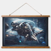 ザラスピアンダイナモールドローンAIアートby Xzendor7 吊り下げ型タペストリー (正面)