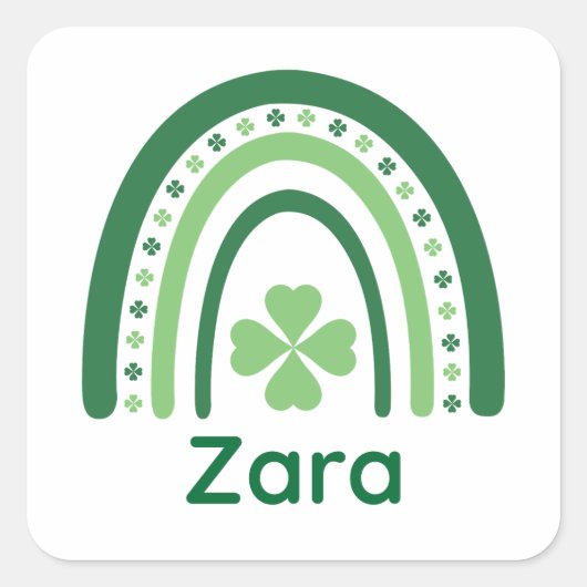 ザラネームクローバーボホーレインボー スクエアシール (正面)