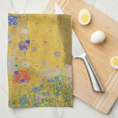 ザラバーズエンスバイキスをするグスタフクリムト キッチンタオル (四つ折り)