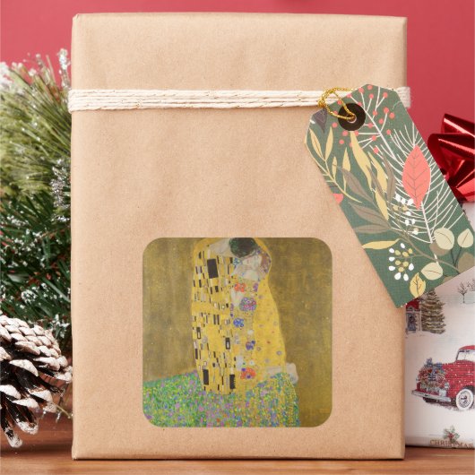 ザラバーズエンスバイキスをするグスタフクリムト スクエアシール (クリスマス)
