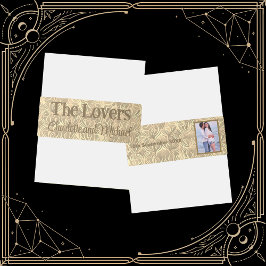 ザラバーズタロットカード |写真と名前の金ゴールド 招待状ベリーバンド