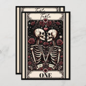 ザラバーズタロットスケルトンラブバラテーブル番号 招待状 (正面/裏面)