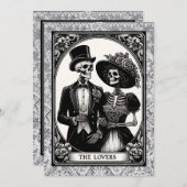 ザラバーズタロットビクトリアンレースゴシック結婚ズ 招待状 (正面/裏面)