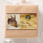 ザラビット( Young Hare )モノグラム灰色の瑪瑙 ラベル (インサイチュ)