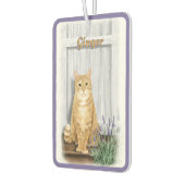 ザラベンダードアオレンジタビーキャットパーソナライズされた カーエアーフレッシュナー (左)