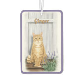 ザラベンダードアオレンジタビーキャットパーソナライズされた カーエアーフレッシュナー (裏面)