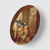 ザランドリー・ウーマン ラウンド壁時計 (傾斜)