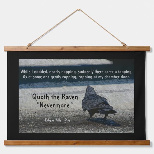 ザラヴェンエドガーアレンポー引用文 吊り下げ型タペストリー (正面)