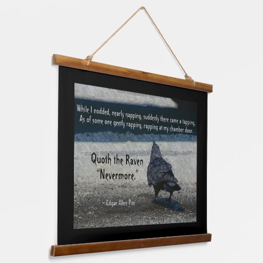 ザラヴェンエドガーアレンポー引用文 吊り下げ型タペストリー (傾斜あり)