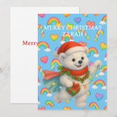 ザラ・ザ・ダンシング・ポーラー・ベア ― キッズ・クリスマス 招待状 (正面/裏面)