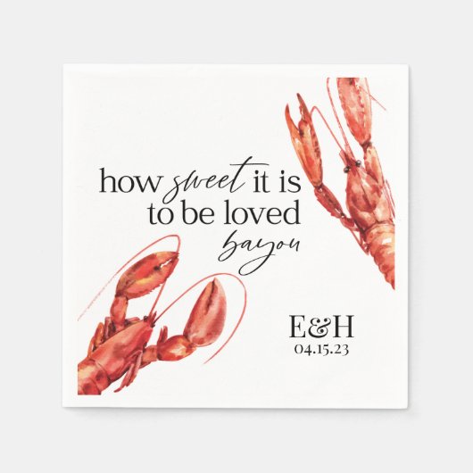 ザリガニがナプキンを煮る スタンダードカクテルナプキン (正面)