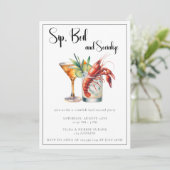 ザリガニが洗練されたカクテルモダンパーティーを煮る 招待状 (スタンド正面)