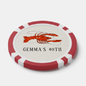 ザリガニが海産物を煮るパーソナライズされた ポーカーチップ (シングル)