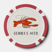 ザリガニが海産物を煮るパーソナライズされた ポーカーチップ (裏面)