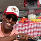 ザリガニとヒョウ柄コケット弓 キャップ