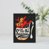 ザリガニのシーズンおもしろいザリガニ食べのロブスターを煮る ポストカード (スタンド正面)