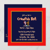 ザリガニのパーティの招待状 招待状 (正面/裏面)