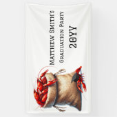 ザリガニの卒業パーティーのサック 横断幕 (縦)