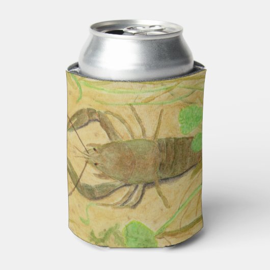 ザリガニの水彩 缶クーラー (缶正面)
