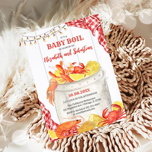 ザリガニの海老パーティー ベビーシャワー招待状 招待状