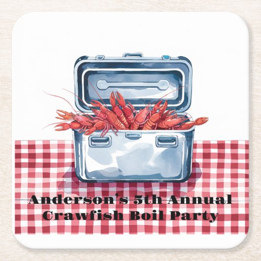 ザリガニの究極の沸騰：南部の伝統 スクエアペーパーコースター (正面)