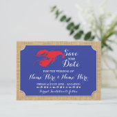 ザリガニの結婚煮沸ロブスター招待状の保存 セーブザデート (スタンド正面)