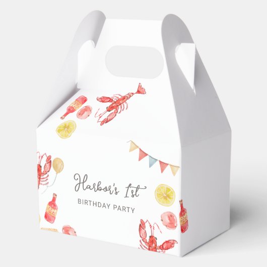 ザリガニの誕生日パーティーのお返し箱 フェイバーボックス (正面)