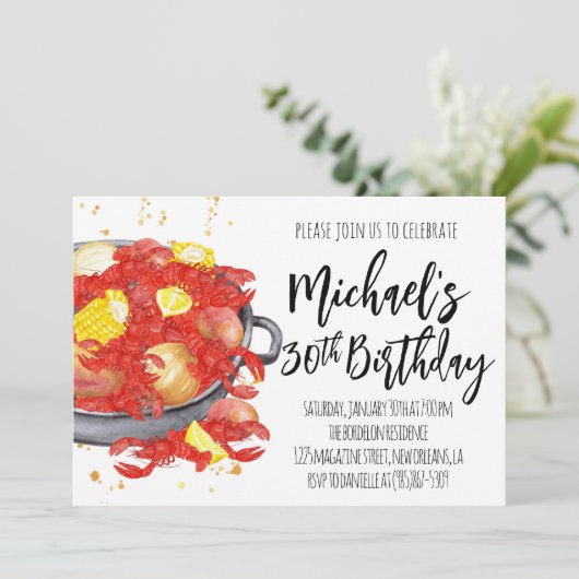 ザリガニの誕生日招待状 招待状 (スタンド正面)