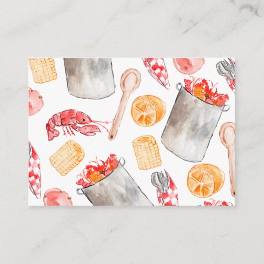 ザリガニはバビシャワーおむつラッフルカードを沸騰させる エンクロージャーカード (裏面)