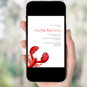 ザリガニはパーティー赤ロブスター白を煮る 招待状