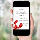 ザリガニはパーティー赤ロブスター白を煮る 招待状