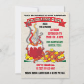 ザリガニは招待状をアンティークの背景で煮る 招待状 (正面)