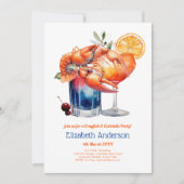 ザリガニパーティーとドリンク 招待状 (正面)