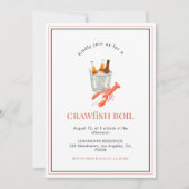 ザリガニパーティービールシーフードクックアウトテーマ 招待状 (正面)