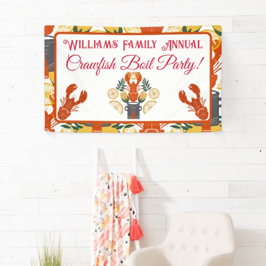 ザリガニパーティー夏のシーフードクックアウト 横断幕 (インサイチュ)