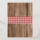 ザリガニロブスターパーティー素朴婚約 箔招待状 (裏面)