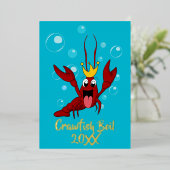 ザリガニ年間家族懇親会パーティー 箔招待状 (立ち正面)