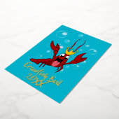 ザリガニ年間家族懇親会パーティー 箔招待状 (回転した状態)