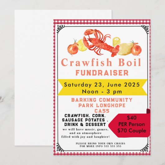 ザリガニ招待状 招待状 (正面/裏面)