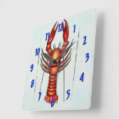 ザリガニ時間，ザリガニ，ロブスター スクエア壁時計 (傾斜)