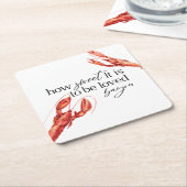 ザリガニ沸騰ばよう スクエアペーパーコースター (アングル)