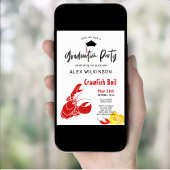 ザリガニ煮沸おもしろい卒業BBQパーティー 招待状