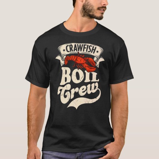 ザリガニ煮沸クルーザリガニの魚介類パーティー Tシャツ (正面)